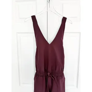 Albion Classic Overall Jumpsuit Burgundy Wine Adjustable Strap Jogger Tall thumbnail 4