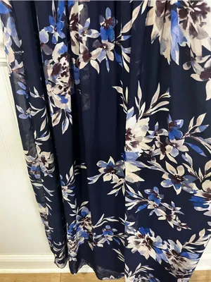 Eliza J Navy Floral Print Chiffon Halter Neck Maxi Dress size 12 NO SASH thumbnail 10