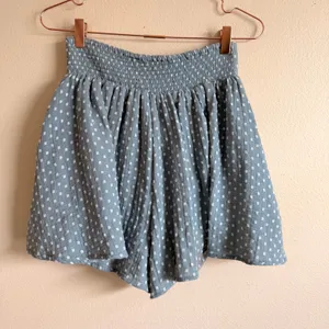 Free People Skort Women Small Blue Lace Up Front Dotted Boho Festival‎ Shorts thumbnail 4