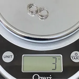 925 Signed Sterling Silver Flower Filigree Huggie Mini Hoop Earrings 3g. thumbnail 14