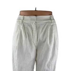Abercrombie & Fitch White Linen Pleated Palazzo Wide Leg Trousers Dress Pants XS thumbnail 2