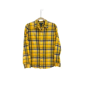 Lauren Ralph Lauren Casual Yellow Blue Plaid Cotton Button-up Shirt Large thumbnail 2