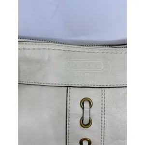 coach medium w adjustable strap white leather cros thumbnail 2