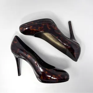 Stuart Weitzman Tortoiseshell Patent Platform Pumps – Size 7M – Stiletto Heels thumbnail 6
