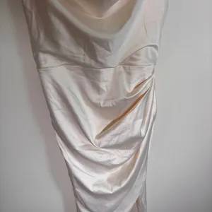 HTZMO Women Champagne Satin Cowl Neck Ruched Midi Slip Dress SUM4640A Size S thumbnail 4