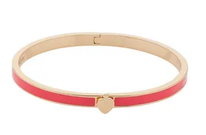Kate Spade New York Spade Bangles Thin Enamel Hinge Bangle Bracelet Bright Rose thumbnail 1