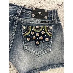Miss Me floral embellished distressed denim cut-off shorts 27 thumbnail 7