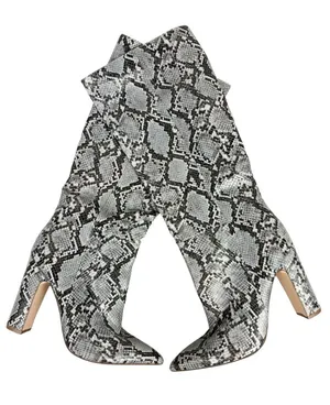 Steve Madden Rouge Gray Snakeskin Faux Leather Point Toe Knee‎ High Boots Size 9 thumbnail 1
