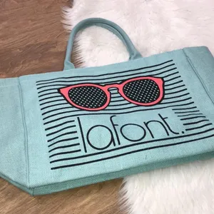 lafont. Large green striped tote bag thumbnail 5