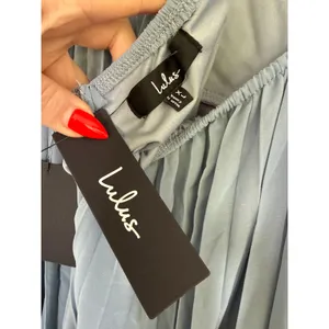NWT Lulus Rylie Slate Blue Pleated Backless Maxi Dress Bridesmaid Holiday Sz XL thumbnail 7
