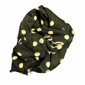 Kate Spade New York Black Cream Polka Dot Rectangle Scarf Shawl Lightweight NWT thumbnail 3