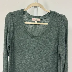 Pink Republic Dried Sage Green Lace Trim Knit Sweater PF522547SK-112 Large thumbnail 3