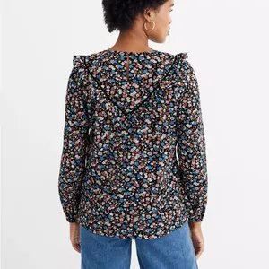 Madewell‎ Ruffle-Yoke Prairie Top in Spring Prairie Xs thumbnail 3
