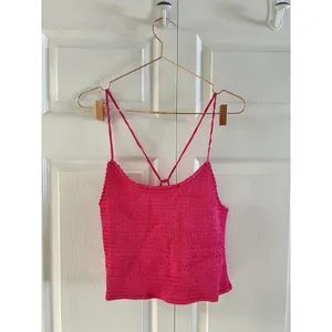 New Free People “‎ Right On Time” Cami Shirt Fuschia Pink Size L thumbnail 3