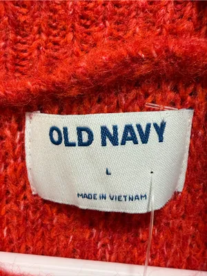 NWT Old Navy sweater red marl winter holiday fisherman grandpa large wool blend thumbnail 11