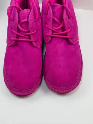 UGG Neumel Boots Women Size 5 Pink Suede Shearling Lined Chukka Cozy thumbnail 4