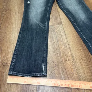 Y2K Gap Jeans Womens 16 Faded Black Distressed Low Rise 100% Cotton Denim Skinny thumbnail 6
