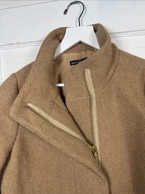 J. Crew Classic City Coat in Taupe Tan with gold zipper W2543 Sz 4 thumbnail 4