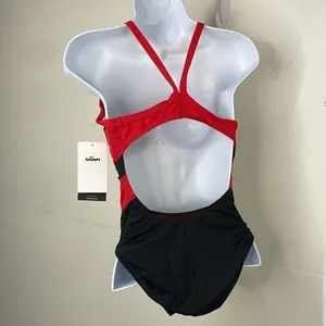Nike Swim Hydrastrong Black and Red Swimsuit size 4 new with tags thumbnail 3