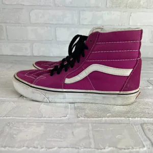 Vans Sk8-Hi Top Sneakers Pink Womens 9 Mens 7.5 Canvas Suede Lace Up Shoes 40EU‎ thumbnail 5
