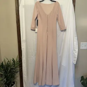 Lulu's Size Medium Glamor Galore Blush Pink Button Back 3/4‎ Sleeve Maxi Dress thumbnail 5