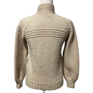 Vintage Peter G's General Stores Pure Wool Cable Knit Zip Cardigan Cream (PM) thumbnail 3