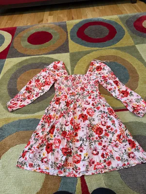 NWT Old Navy Fit & Flare Long Sleeve Mini Dress Pink Floral Size XS PETITE thumbnail 6