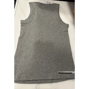 Banana Republic Factory Ribbed Racer Tank Crewneck Size Medium Gray Stretch NEW thumbnail 2