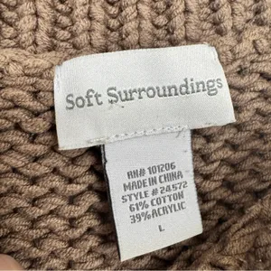 Soft Surroundings Brown Chunky Knit Oversized Sweater Womens L Lagenlook Fall thumbnail 6