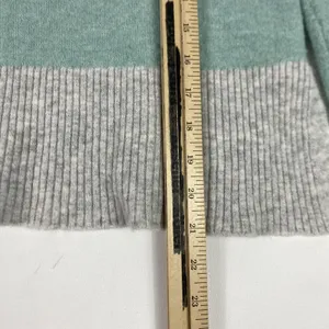 J Crew Sweater Womens XS Gray Green‎ Stripe Turtleneck Merino Alpaca Knit thumbnail 3