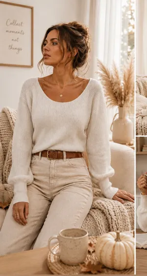Madewell Wool Cashmere Scoop Neck Ribbed Sweater Ivory Size M AS IS thumbnail 1
