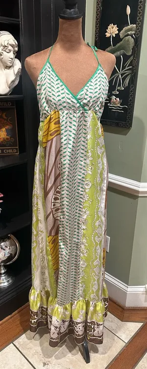 Arden B Vintage Y2K Silk Butterfly Halter Tunic Dress – Size Medium thumbnail 1