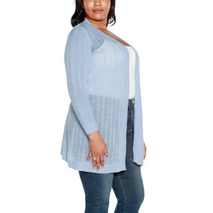 NWT Belldini Plus Size Lightweight Cardigan Sweater AS230224X Blue Haze 3X thumbnail 3