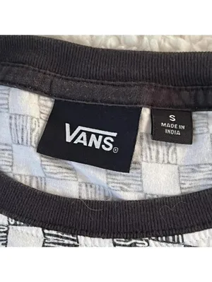 Vintage Y2K Skater Checkerboard Vans Baby Tee Size Small thumbnail 6
