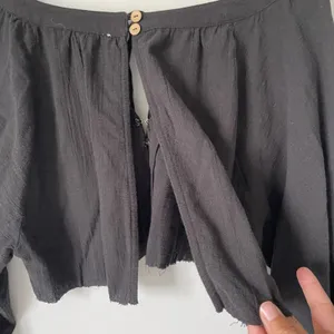Free People Cropped Blouse Top Boho Cottagecore Black Women's Size XS thumbnail 8