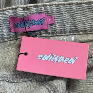 NEW Edikted‎ Low Rise Wide Leg Acid Washed Jeans Capsule Skater Grunge M thumbnail 8