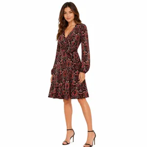 ANTHROPOLOGIE MAEVE Floral Paisley Wrap Front Dress With Belt Sz XS thumbnail 3