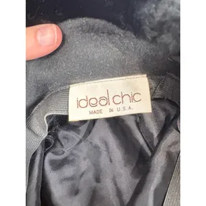 Ideal Chic Vintage‎ Black Faux Fur Trim Bucket Hat Cloche Winter Made in USA thumbnail 4