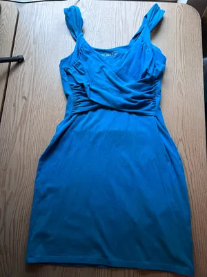 Womens Victoria’s Secret Dress Built in Bra Cotton/Elastane Stretchy Blue Small thumbnail 1