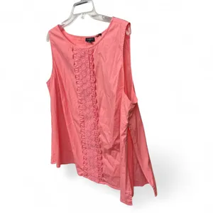 Talbots Woman Pink Eyelet Lace Front Sleeveless Shell - 20W thumbnail 5