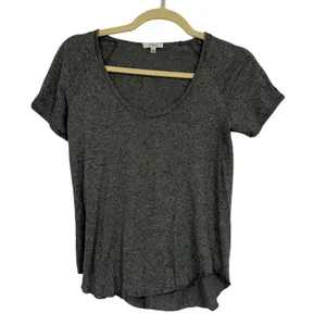 Aritzia Wilfred Grey Scoop Neck Tee Shirt Womens XS Short Sleeve Stretch Basic thumbnail 2