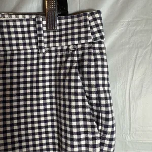 J. Crew Women’s Cameron Crop Pants Sz 6 Navy White Gingham Plaid Stretch‎ Preppy thumbnail 3