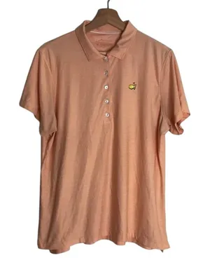 Peter Millar‎ Women's Masters Golf Polo Short Sleeve Sun Protection Peach XL thumbnail 1