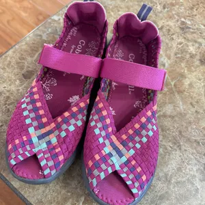 Cobb Hill New Balance Woven Wink Peep Toe Mary Jane Shoes Women’s 9M Dark Pink thumbnail 2