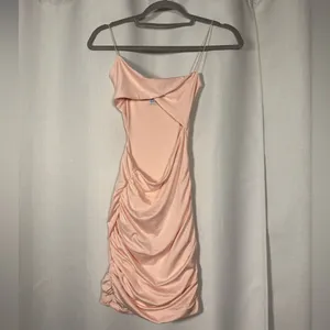 Oh Polly Entwined Blush Pink Twist Cut Out Mini Dress Size 2 thumbnail 4