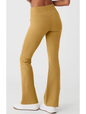 Alo Sway Bootcut Sweatpants Golden Olive Branch High-Rise Waist Flared Sweats S thumbnail 2
