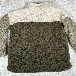 Thread and Supply Elm Pullover, Olive and Cream Fleece, Size Large thumbnail 6