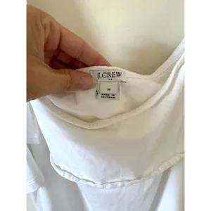 J. Crew Y2K Ruffle Cold Shoulder Tank Top White Size Cream thumbnail 4