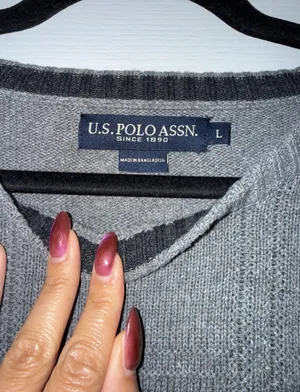 Grey U.S. Polo Assn. Polo Sweater Logo Large Men’s thumbnail 3