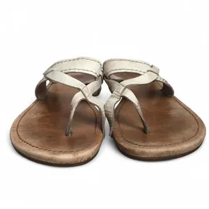 UGG Flip Flop Womens 10Beige Mireya Open Toe Slip On Casual Sandal Flats Leather thumbnail 2